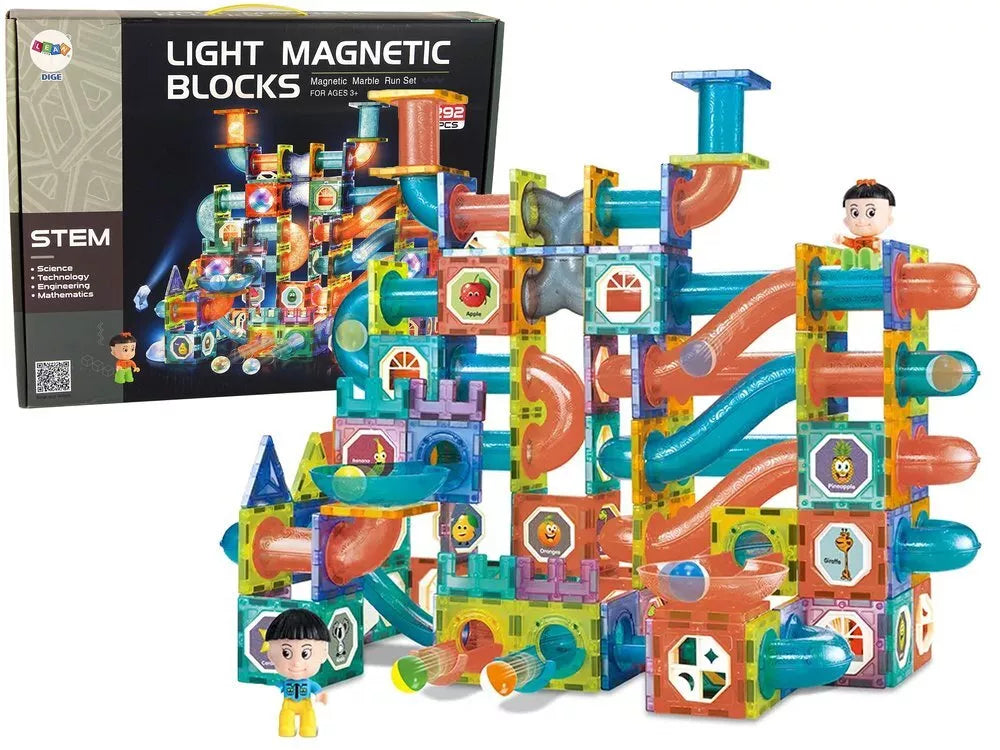 Magnetinė šviečianti kamuoliukų trasa 3D 292 vnt